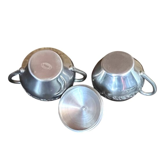 Vintage Wilsonware Aluminum Creamer and Sugar Bowl with Lid Set - Picture 3 of 6